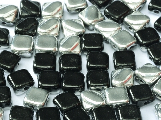 Picture of Silky Beads 2-hole 6 mm Jet Labrador x50