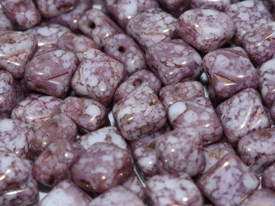 Picture of Silky Beads 2-hole 6mm Alabaster Terracotta Purple x50