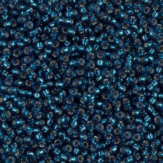 Picture of Miyuki Rocaille 11/0 1425 Dyed Silver Lined Blue Zircon x10g