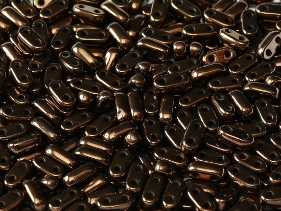 Picture of Bar 2 holes 2x6mm Jet Lila Vega Luster x5g