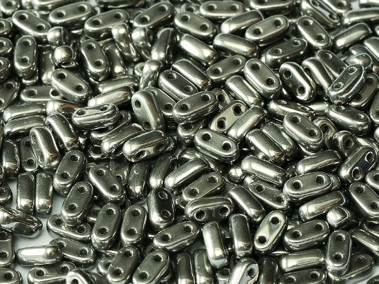 Picture of Bar 2-hole 2x6mm Jet Chrome Full x5g