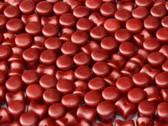 Picture of Diabolo shape beads 4x6mm Pastel Dark Coral x50