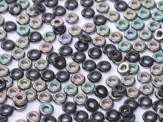 Picture of O Bead 4mm Jet Apricot Medium x5g