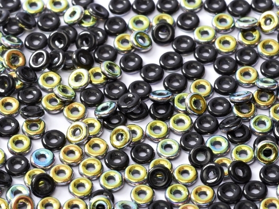 Picture of O Bead 4mm Jet Vitrail x5g