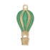 Picture of Charm Balloon 22x10mm Gold Tone Green x1