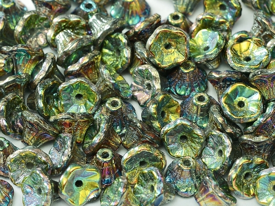Picture of Flower Cup Beads 7x5mm Crystal Vitrail Full x50