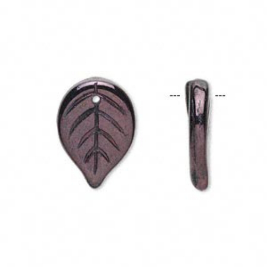 Picture of Leaves 18x13mm Purple Bronze x10