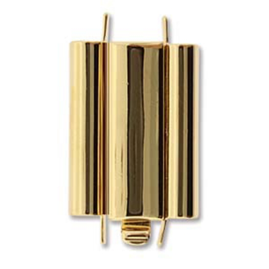 Picture of Beadslide Smooth Plain 10x18mm Gold Plate x1