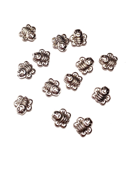 Picture of Bead Bee 9x9mm Antiqued Silver x20