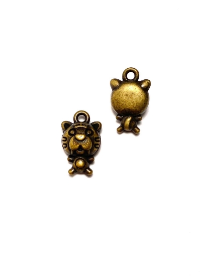 Picture of Pendant Cat 17x10mm Antiqued Brass x4