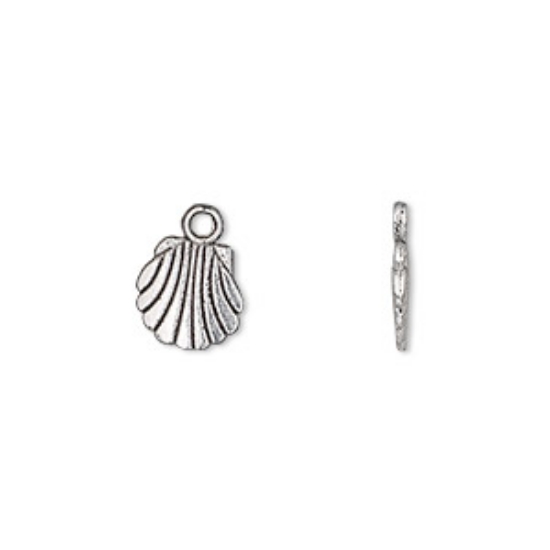 Picture of Pendant Shell 9 mm Antique Silver Tone x50
