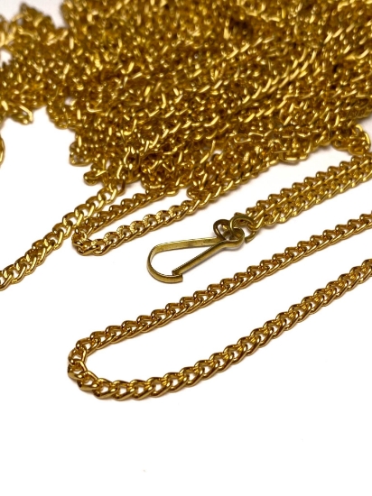 Picture of Vintage Necklace 50cm Jasseron 3x4mm Gold Tone x1