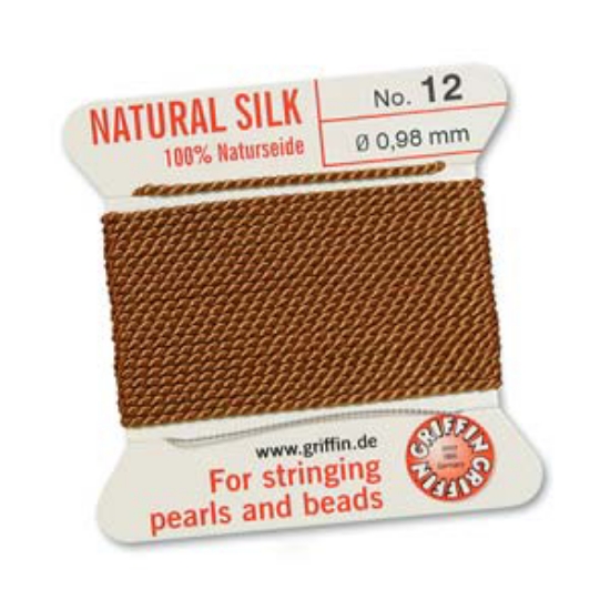 Picture of Griffin Silk Beading Cord & Needle size #12 - 0,98mm Cornelian x2m