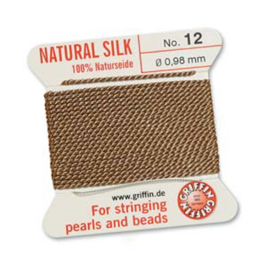 Picture of Griffin Silk Beading Cord & Needle size #12 - 0,98mm Beige x2m