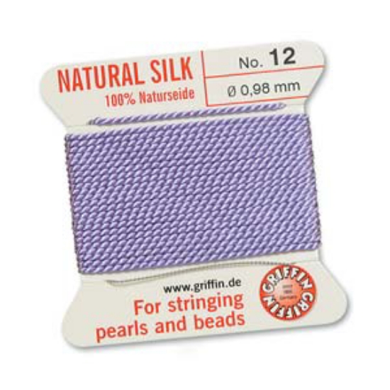 Picture of Griffin Silk Beading Cord & Needle size #12 - 0,98mm Lila x2m