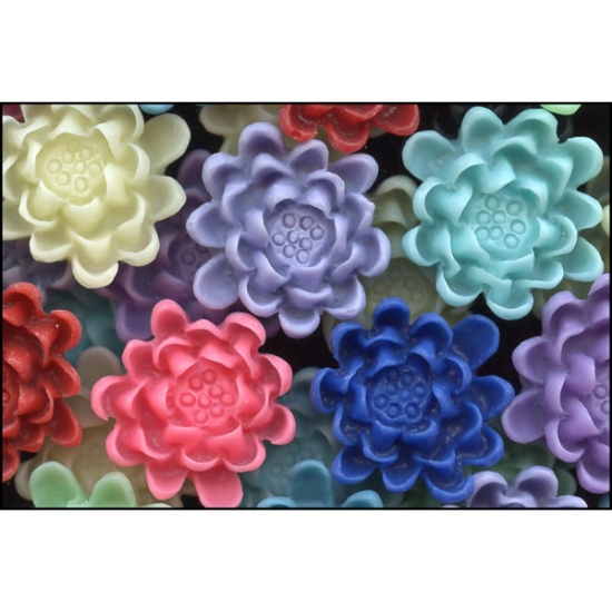 Picture of Resin Lotus Flower 20mm Color Mix x10