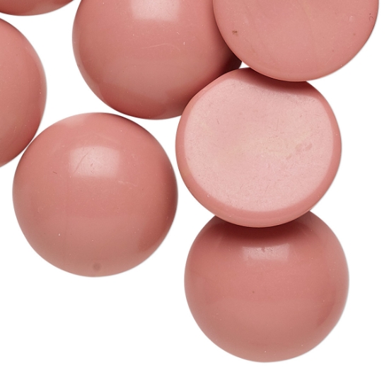 Picture of Vintage Cabochon 20mm Opaque Dusty Rose x2