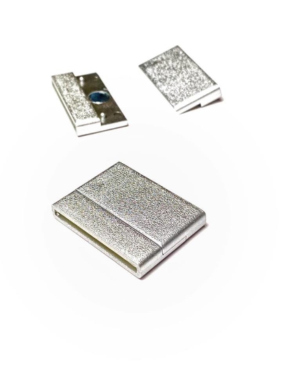 Picture of Acrylic Power Magnetic Clasp 30x2mm Silver Mat x1