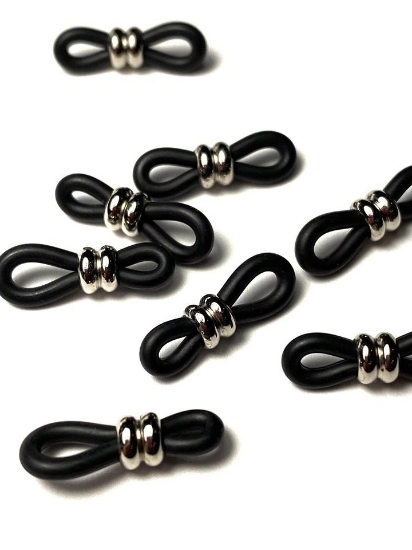 Picture of Siliconen lusje voor brilketting 20x6 mm zwart x10
