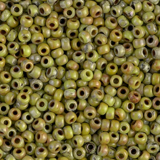 Picture of Miyuki Rocaille 8/0 4515 Picasso Chartreuse Mat x10g