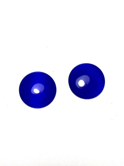 Picture of Cabochon cat's eye glass 18mm Blue x2