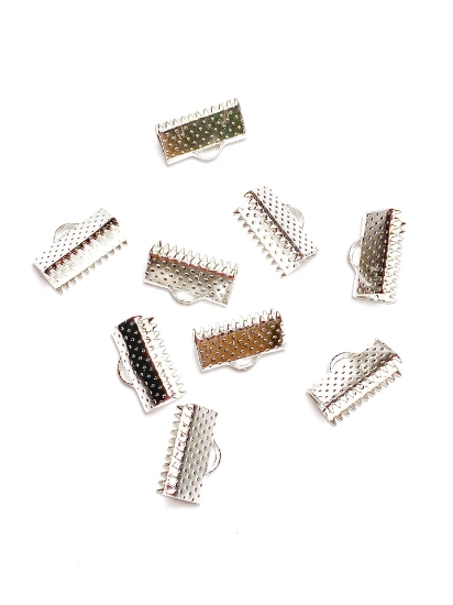 Picture of Flat End Crimp 13mm Shiny Silver x20
