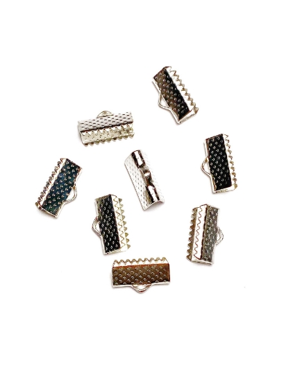 Picture of Flat End Crimp 13mm Rhodium x20