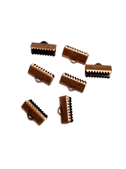 Picture of Flat End Crimp 13mm Antiqued Copper x20