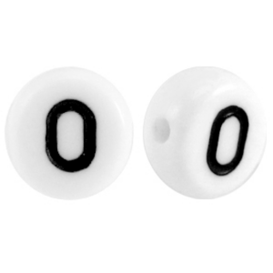 Picture of Letter Beads 7mm Round  "O" x50