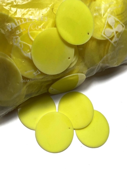 Picture of Vintage Paillettes "Au Coq" 30mm Yellow x10