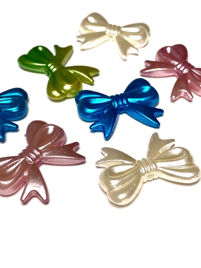 Picture of Acrylic Bowknot Bead 30x23 mm Color Mix x30