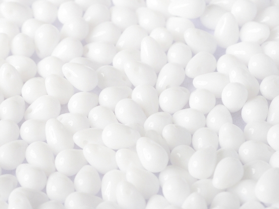 Picture of Side Drill Tear Drop 6x4mm Chalk White x25