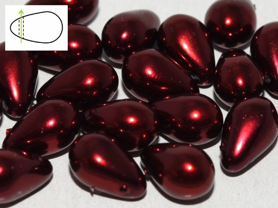 Picture of Side Drill Tear Drop 6x9mm Pearl Wine x25