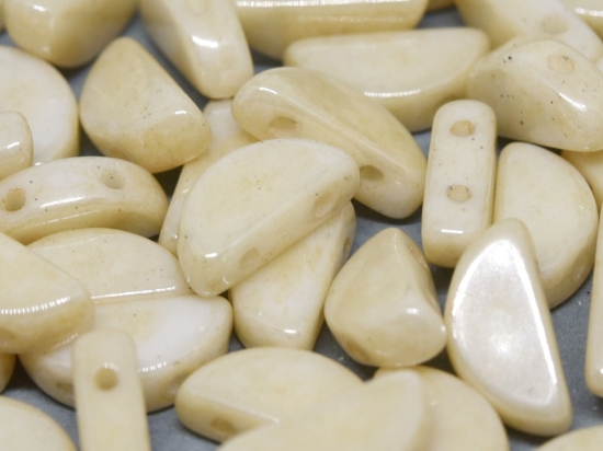 Picture of Semi Circle Beads 5x10mm Chalk White Champagne Luster x100
