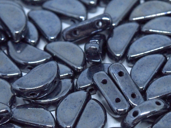 Picture of Semi Circle Beads 5x10mm Jet Hematite x100