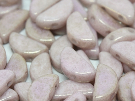 Picture of Semi Circle Beads 5 x 10 mm Chalk White Lila Luster x100