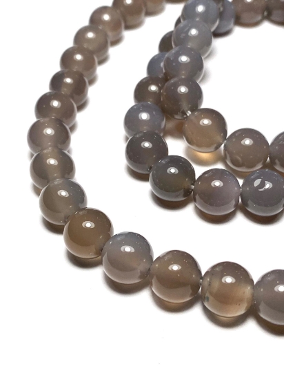 Picture of Agate 10mm round Light Grey x38cm