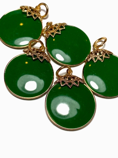 Picture of Vintage Pendant 26mm Green x1