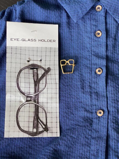 Изображение Vintage Eyeglass Holder-Brooche 25x25mm Gold x1