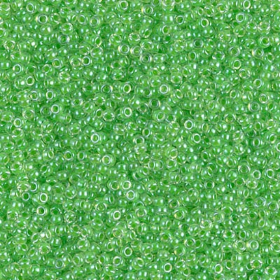 Picture of Miyuki Seed Beads 15/0 228 Green Lined Crystal x10g
