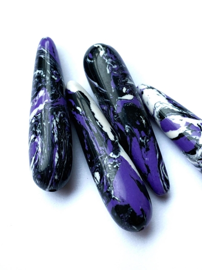 Picture of Drop Resin 40x10mm Dark Purple x1