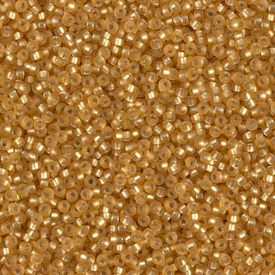 Picture of Miyuki Seed Beads 15/0 4F Mat Silver Lined Dark Gold x10g