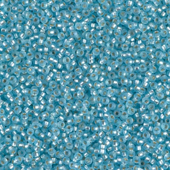 Picture of Miyuki Rocaille 15/0 18F Mat Silver Lined Aqua x10g