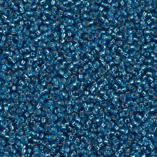 Picture of Miyuki Seed Beads 15/0 25 Silver Lined Capri Blue x10g