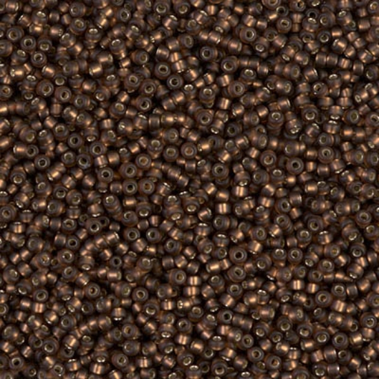 Picture of Miyuki Seed Beads 15/0 5F Mat Silver Lined Dark Topaz x10g