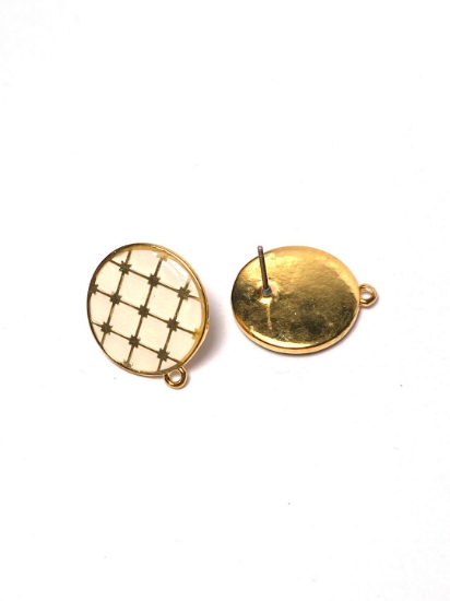 Picture of Earstud Disc 19mm 24kt Gold Plated x2