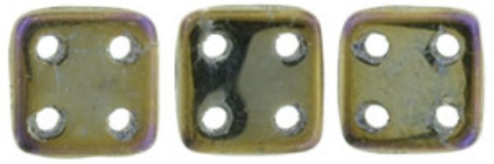 Picture of CzechMates QuadraTile 6mm Jet Brown Iris x10g