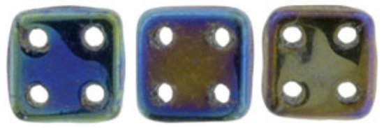 Picture of CzechMates QuadraTile 6mm Jet Blue Iris x10g
