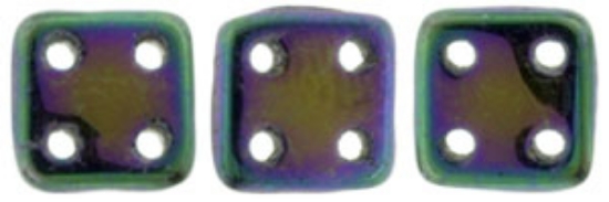 Picture of CzechMates QuadraTile 6mm Jet Purple Iris x10g