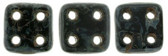 Picture of CzechMates QuadraTile 6mm Jet Picasso  x10g